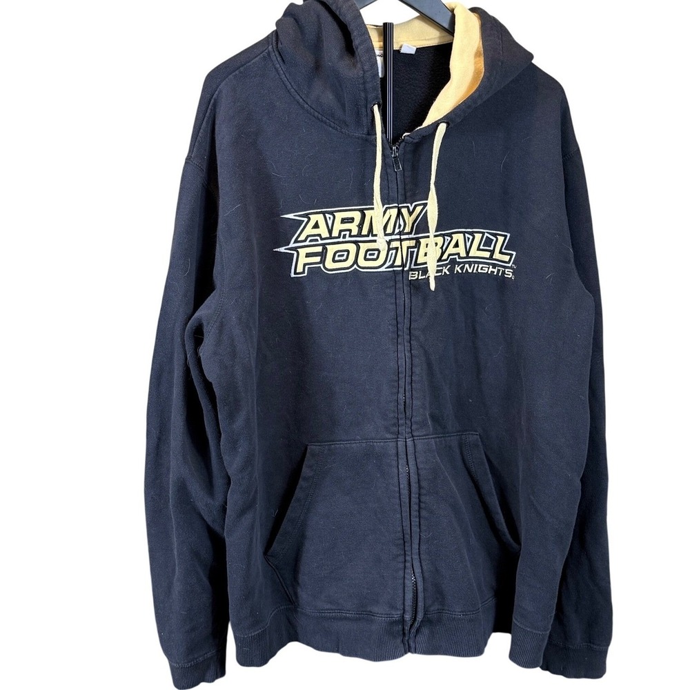 Champion Army Football Mens XXL Black Full Zip Hoodie West Point Military